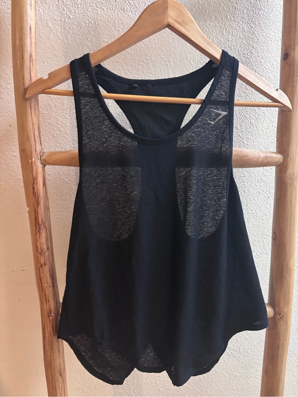 Gymshark Black Racerback Mesh Panel Tank Top